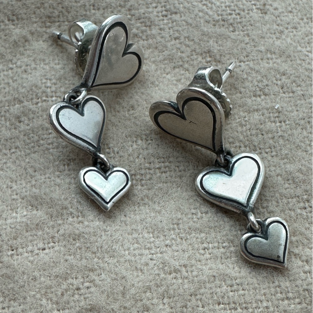 James Avery Heart Stud Dangle Earrings